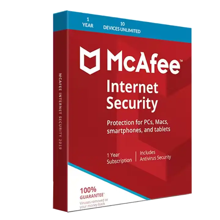 McAfee Internet Security 2022 10 Devices 1 Year Bind Key